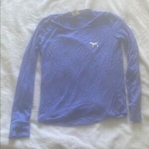 PINK Victoria's Secret Blue Fitted Long Sleeve Hoodie
